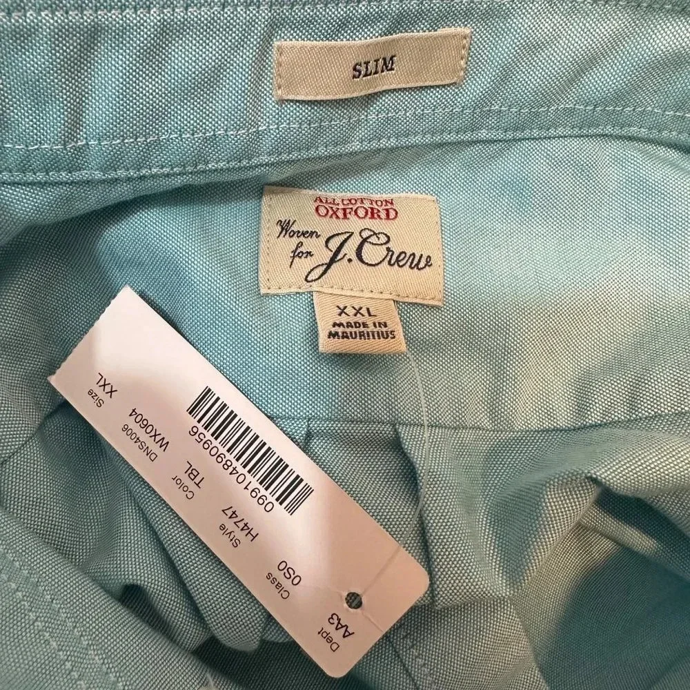 J. Crew All Cotton Oxford‎ Button Down Shirt Slim Fit XXL